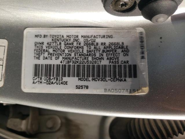 2002 TOYOTA CAMRY LE #2186512478