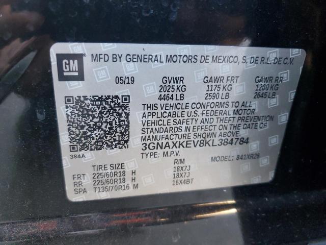 3GNAXKEV8KL384784 | 2019 CHEVROLET EQUINOX LT