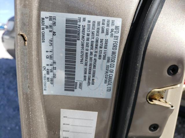 2001 Mercury Grand Marquis Ls VIN: 2MEFM75W91X707961 Lot: 72608453