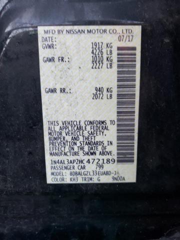 2017 NISSAN ALTIMA 2.5 - 1N4AL3AP2HC472189