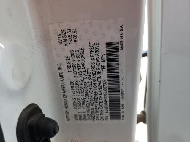 2016 HONDA CRV LX 5J6RM4H32GL007326