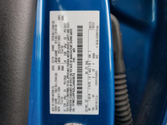 1FMCU0F62LUA63672 Ford ESCAPE S