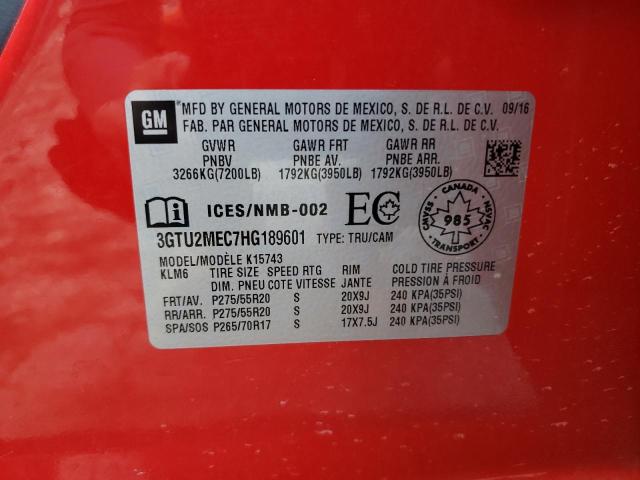 3GTU2MEC7HG189601 GMC Sierra K1500 Sle