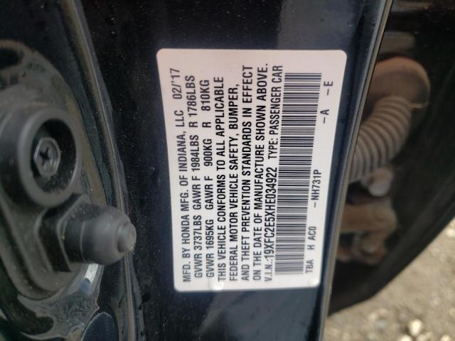 2017 HONDA CIVIC 4D 19XFC2E5XHE034922