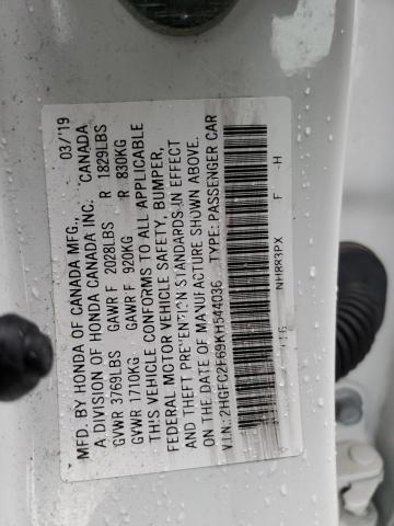 2HGFC2F69KH544036 | 2019 HONDA CIVIC LX