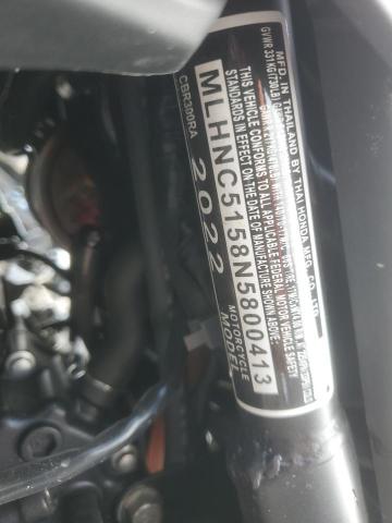 2022 HONDA CBR300 RA - MLHNC5158N5800413