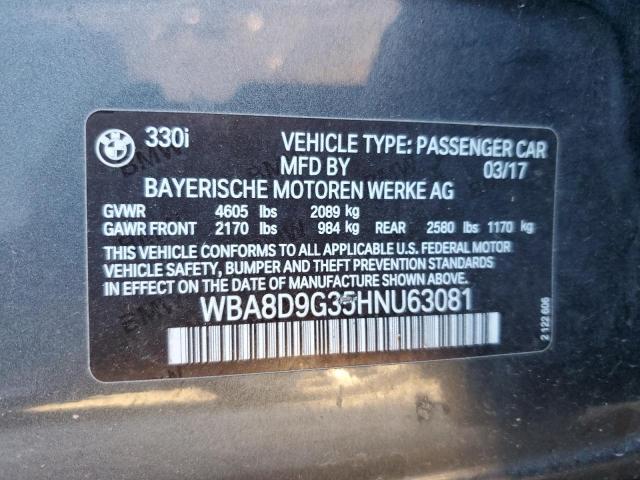 2017 BMW 330 XI - WBA8D9G35HNU63081