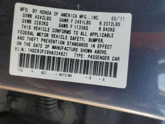 2017 HONDA ACCORD EXL - 1HGCR3F09HA034621
