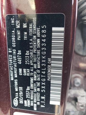5XXGT4L3XKG334685 KIA Optima Lx