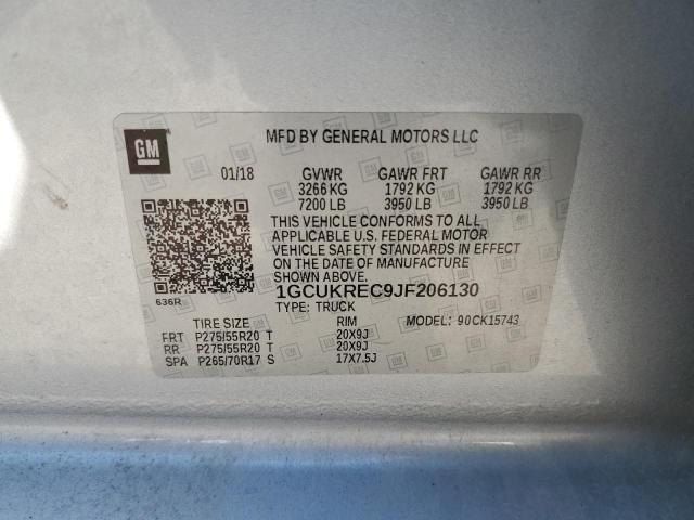 2018 CHEVROLET SILVERADO - 1GCUKREC9JF206130