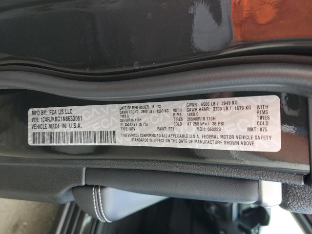 1C4RJKBG1N8633061 Jeep Grand Cherokee L Limited