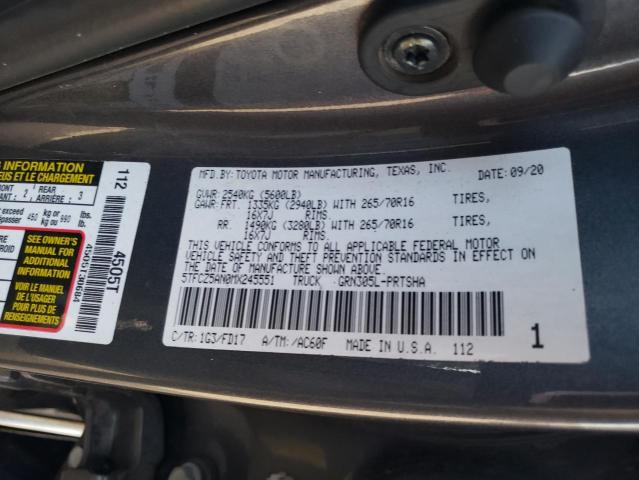 VIN 5TFCZ5AN0MX245551 2021 Toyota Tacoma, Double Cab no.12