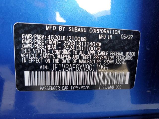 2022 SUBARU WRX PREMIU - JF1VBAF6XN9011095