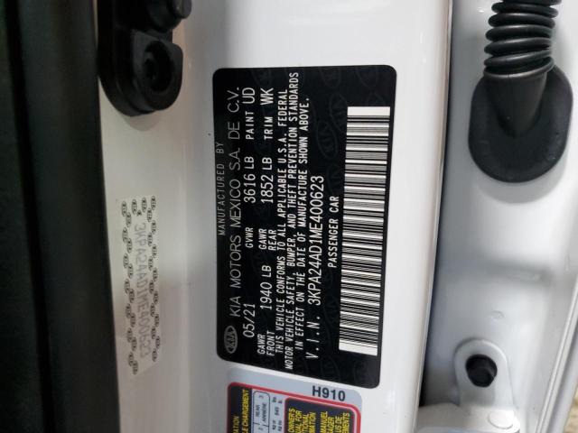 3KPA24AD1ME400623 KIA RIO LX