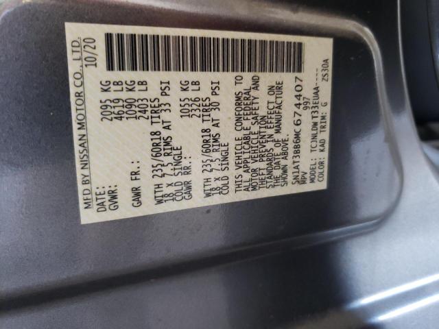 5N1AT3BB6MC674407 2021 Nissan Rogue Sv