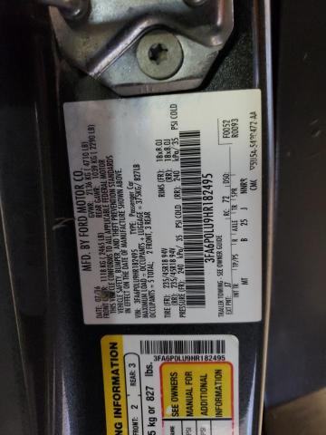3FA6P0LU9HR182495 Ford Fusion Se Hybrid