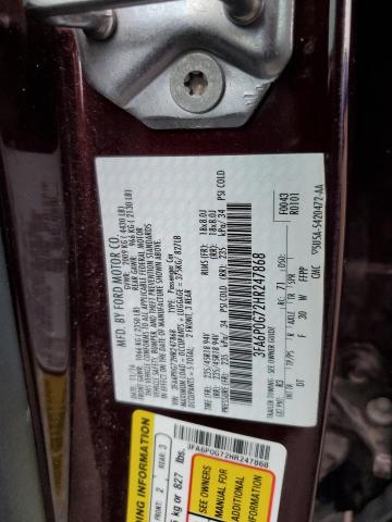 3FA6P0G72HR247868 Ford FUSION S