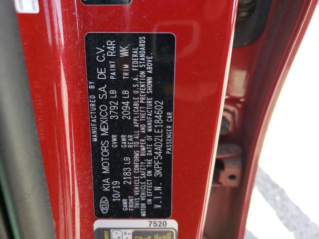 3KPF54AD2LE184602 KIA FORTE EX