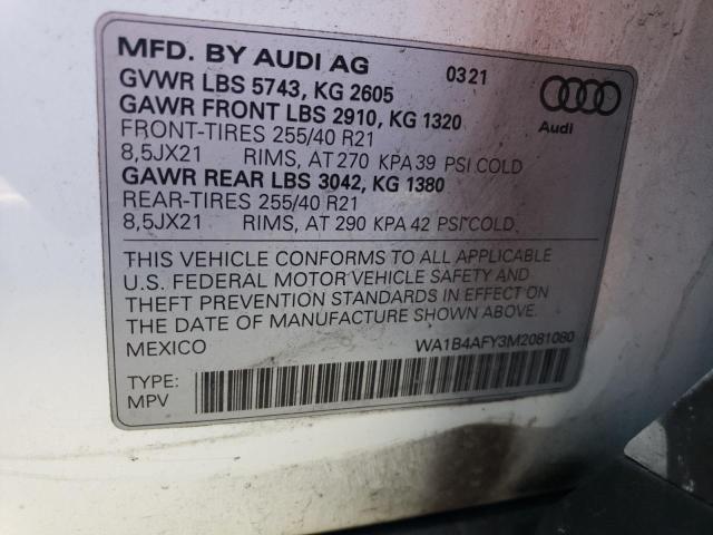 2021 AUDI SQ5 PREMIU WA1B4AFY3M2081080