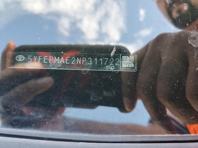 2022 TOYOTA CORROLA - 5YFEPMAE2NP311722