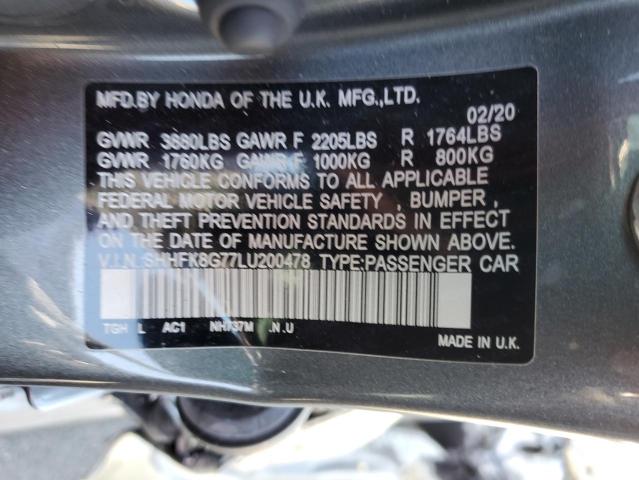 SHHFK8G77LU200478 Honda Civic Type-r Touring