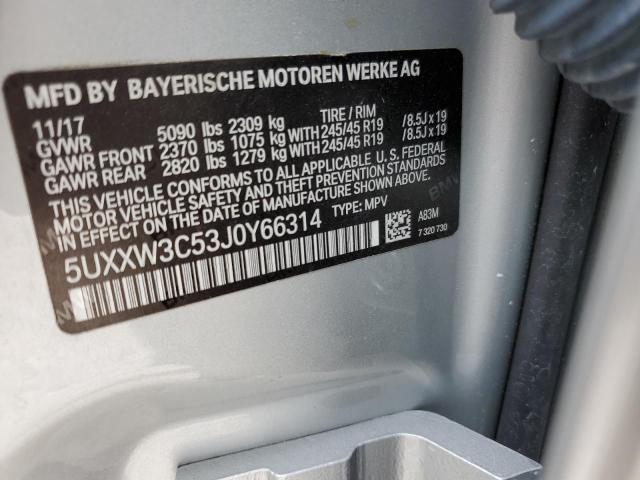 5UXXW3C53J0Y66314 BMW X4 Xdrive28i
