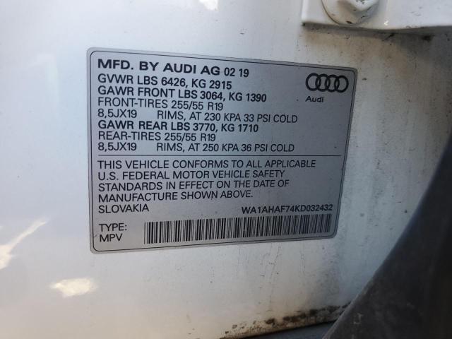 VIN WA1AHAF74KD032432 2019 Audi Q7, Premium no.14