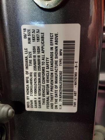 2018 HONDA CRV 7FARW2H84JE066392