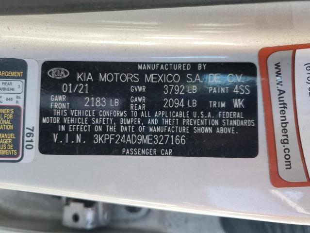 2021 Kia Forte Fe VIN: 3KPF24AD9ME327166 Lot: 71116103