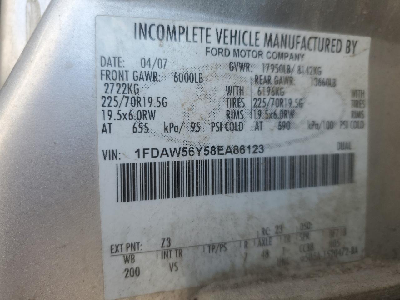 1FDAW56Y58EA86123 2008 Ford F550 Super Duty