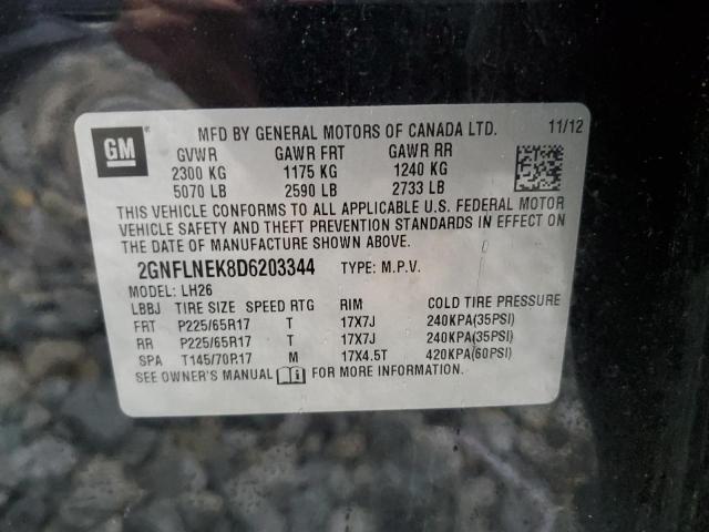 2GNFLNEK8D6203344 | 2013 Chevrolet equinox lt