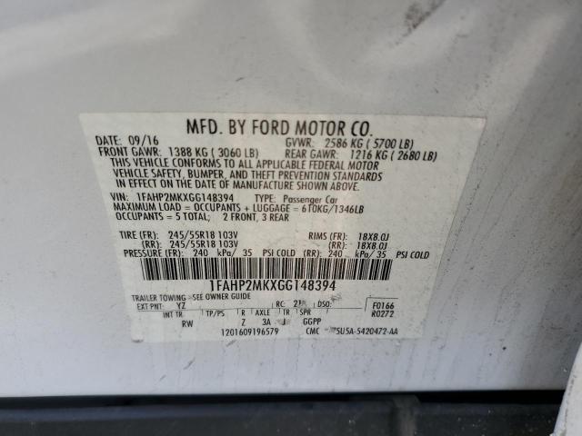 1FAHP2MKXGG148394 Ford Taurus Police Interceptor