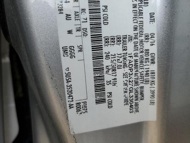 1FADP3K2XGL330403 Ford FOCUS SE