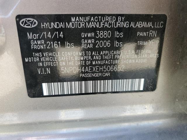 5NPDH4AEXEH506652 Hyundai ELANTRA SE
