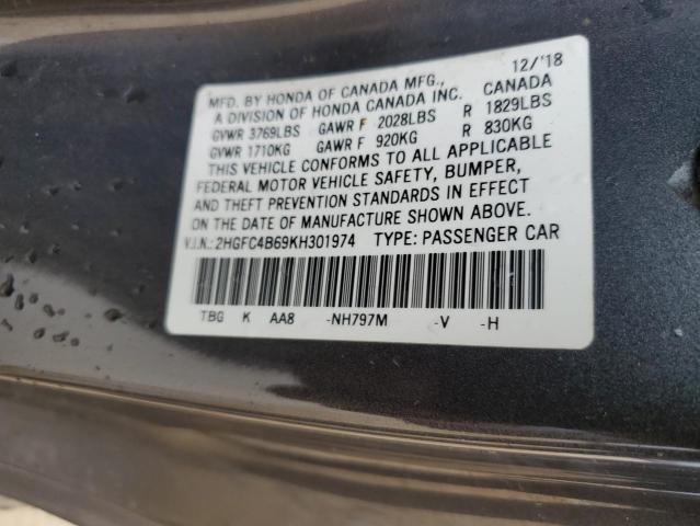 2HGFC4B69KH301974 Honda Civic Lx