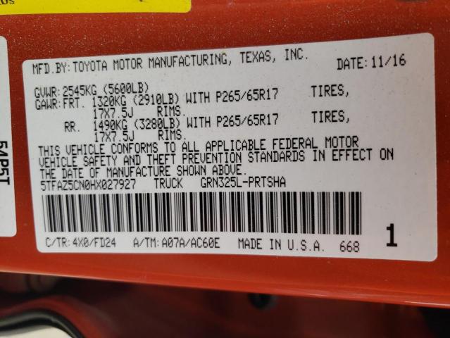 2017 TOYOTA TACOMA DOU - 5TFAZ5CN0HX027927