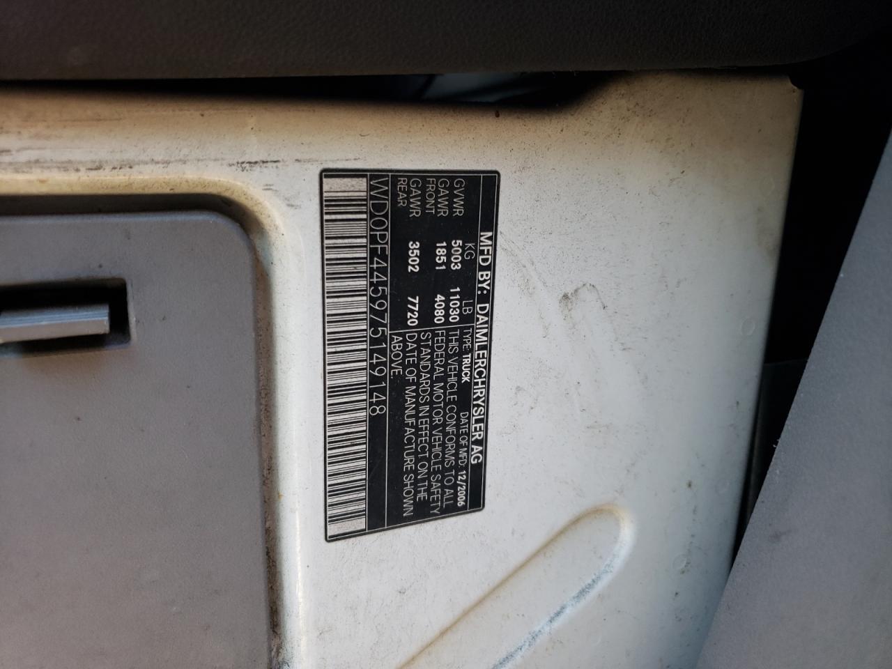 WD0PF445975149148 2007 Dodge Sprinter 3500