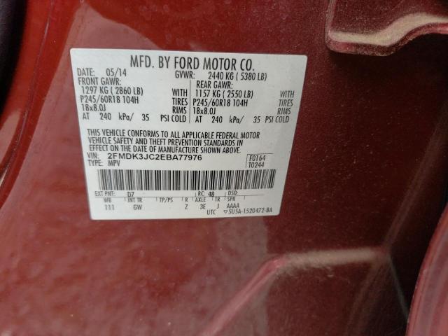 2FMDK3JC2EBA77976 | 2014 FORD EDGE SEL