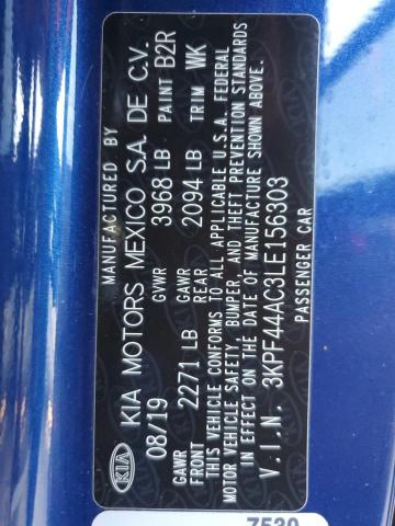 3KPF44AC3LE156303 KIA FORTE GT