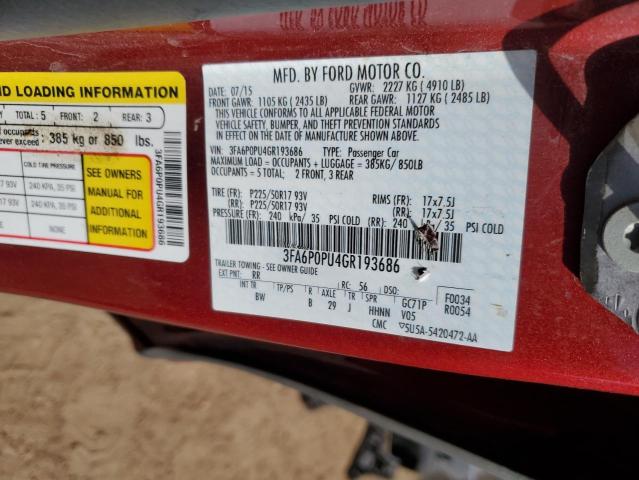 3FA6P0PU4GR193686 Ford Fusion Se Phev