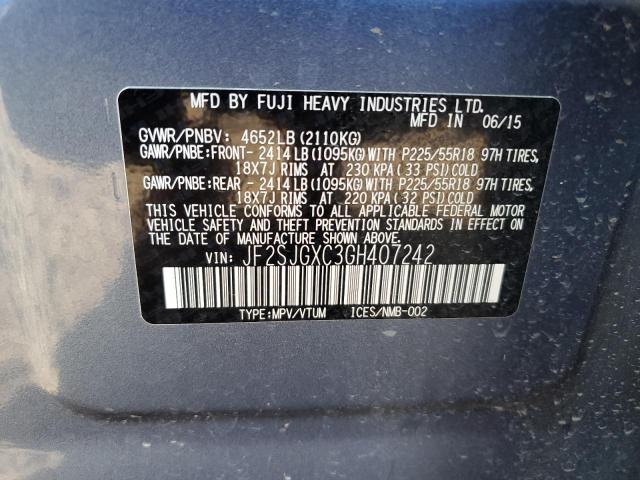 JF2SJGXC3GH407242 Subaru Forester 2.0xt Touring