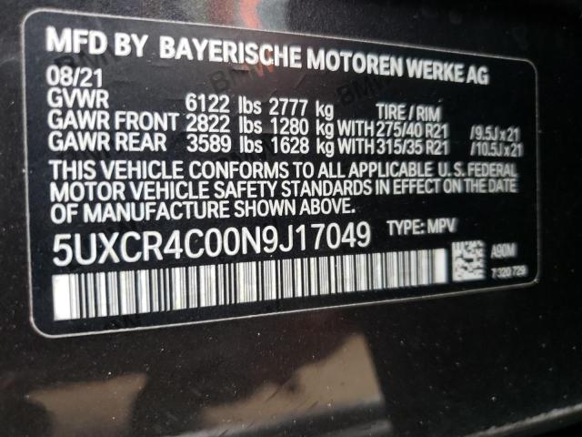 5UXCR4C00N9J17049 2022 BMW X5, photo no. 13