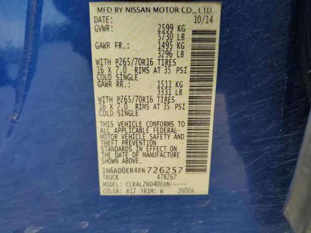 1N6AD0ER4FN726257 Nissan FRONTIER S
