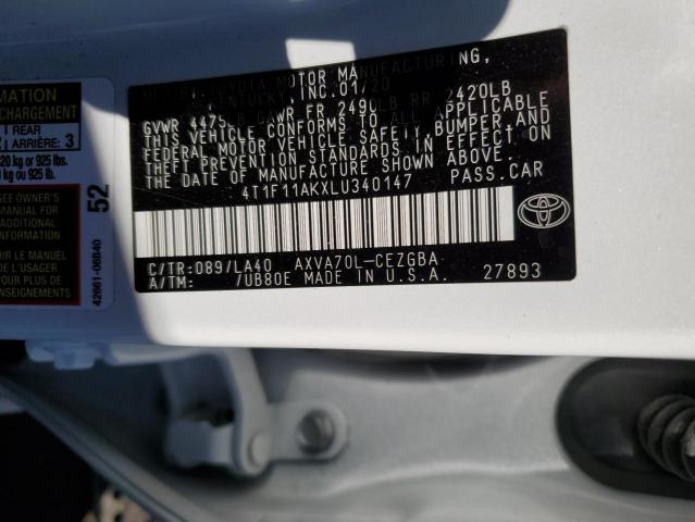 2020 TOYOTA CAMRY XLE - 4T1F11AKXLU340147