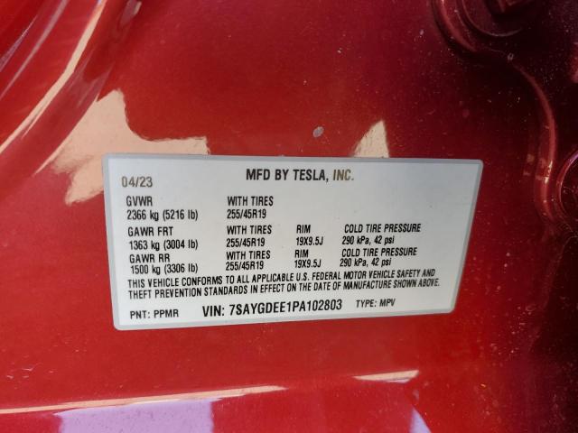 2023 TESLA MODEL Y - 7SAYGDEE1PA102803