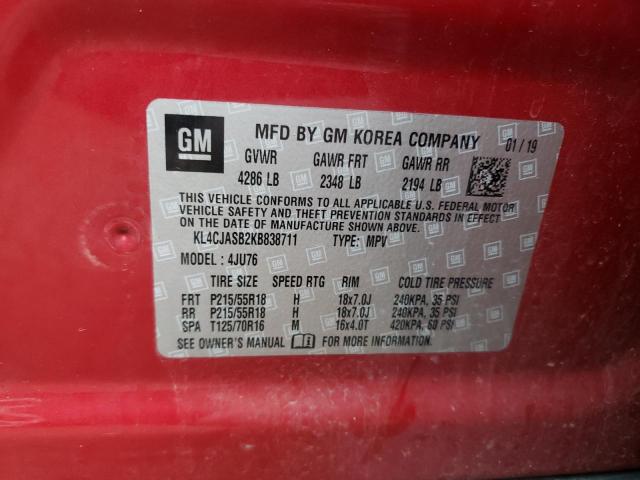 2019 BUICK ENCORE PRE - KL4CJASB2KB838711