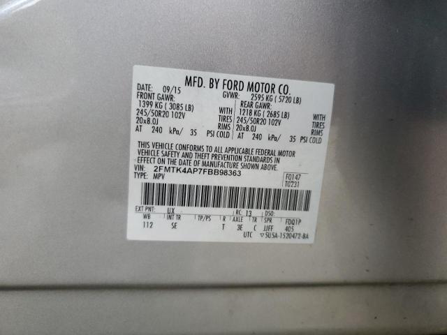 2FMTK4AP7FBB98363 2015 FORD EDGE, photo no. 13