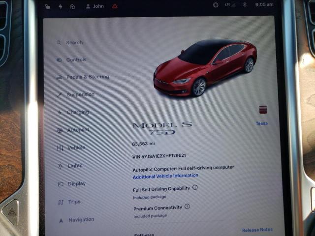 5YJSA1E2XHF179621 Tesla MODEL S