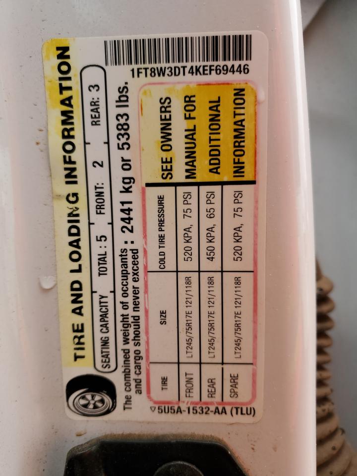 1FT8W3DT4KEF69446 2019 Ford F350 Super Duty