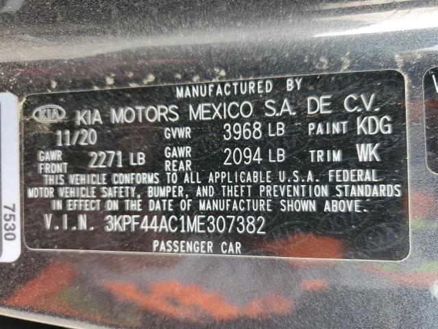 3KPF44AC1ME307382 KIA FORTE GT